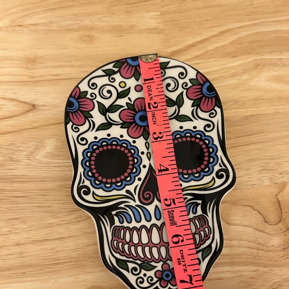 Sugar Skull Trinket Dish Spirit Halloween “out of stock” 7” - Picture 6 of 6